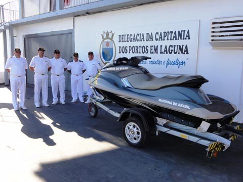 frota-recebe-incremento-1 A moto aquática, batizada com o nome ‘Anita Garibaldi’, dará ainda mais agilidade ao trabalho da Delegacia da Capitania dos Portos em Laguna