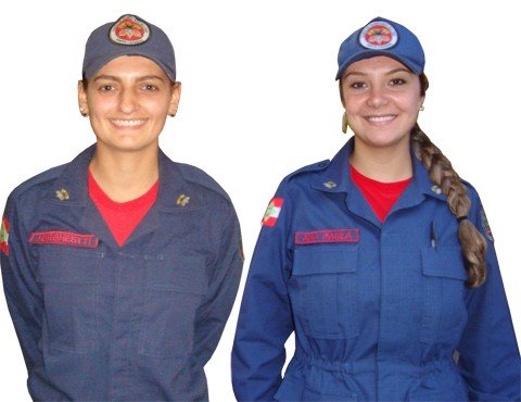 2-mulheres-atuam-em-tubarao-e-inedito-1 Soldado Karoline Furghestti (E) e soldado Ana Paula Souza de Freitas.
