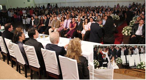 65-casais-oficializam-uniao-1 Além do casamento civil, houve também a parte religiosa - Foto:Cristiano Soares/Prefeitura de Tubarão/Notisul