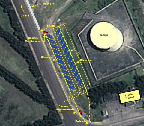 obra-no-alfandegamento-e-executada-1 Projeto mostra como ficará o novo estacionamento do cais 3. Obras devem estar prontas até o fim deste ano. Paralelamente, seguem os trabalhos de reforma de outros prédios do complexo portuário