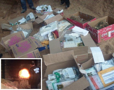 36-quilos-de-drogas-sao-incinerados-1 A maior quantidade de drogas incineradas foi maconha - Foto:CPP de Tubarão/Notisul