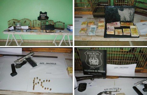 drogas-e-armas-sao-tiradas-de-circulacao-1 Nas buscas, foram apreendidos R$ 10.231,00 em dinheiro, três armas, 24 munições, uma balança eletrônica portátil e aves silvestres. Foto: Fotos: Polícia Civil de Jaguaruna/Divulgação/Notisul