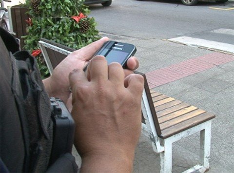 inicia-a-fiscalizacao-1 A informação da irregularidade é transmitida por meio do palm transito. Foto: Prefeitura de Tubarão/Notisul