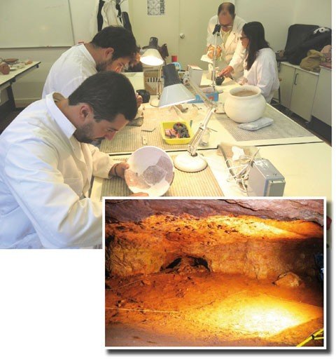 gruta-ocupada-na-epoca-romana-e-estudada-1 A Gruta do Bacelinho é objeto de estudo desde 2011. O local também é utilizado para aulas práticas para acadêmicos e pesquisadores brasileiros e portugueses - Fotos: Unisul/Divulgação/Notisul