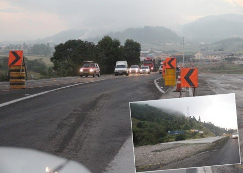 O lado sul (em detalhe) do túnel não finalizado  - Fotos:Silvana Lucas/Notisul