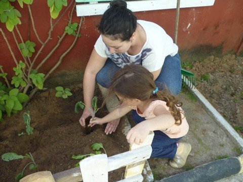 criancas-aprendem-a-plantar-1 As crianças aprenderam os truques para deixar uma verdura verdinha, como regar e a melhor terra para plantar - Foto:Prefeitura de Laguna/Divulgação/Notisul