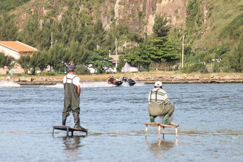 O plano visa encontrar uma alternativa que seja ambientalmente viável para os pilotos de jet ski, os pescadores e os botos  -  Foto:Elvis Palma/Divulgação/Notisul