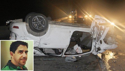 empresario-tubaronense-morre-em-colisao-1 Robson (em detalhe) não resistiu aos graves ferimentos e morreu na hora. - Foto: Sul In Foco/Divulgação/Notisul.