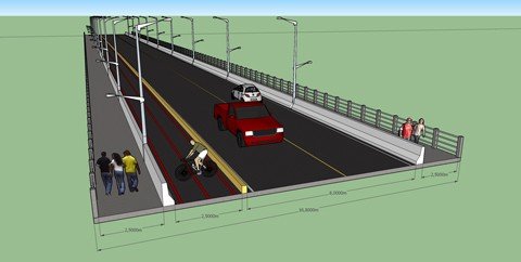 obra-deve-iniciar-este-ano-1 A estrutura ligará a reta da rua Osvaldo Cruz (da agência do Besc - hoje Banco do Brasil), na margem direita, com a rua Luiz Pedro de Oliveira, na margem esquerda. - Foto: Prefeitura de Tubarão/Divulgação/Notisul.