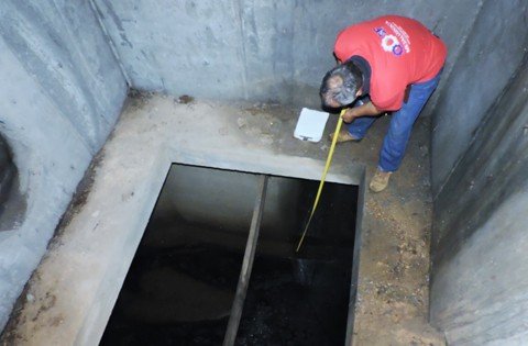 sistema-elevatorio-sera-instalado-1 A inspeção levantou as reais dimensões da estrutura. - Foto: Prefeitura de Tubarão/Divulgação/Notisul.