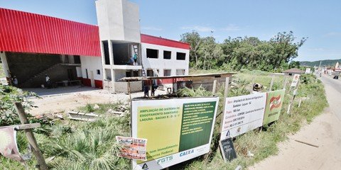 edificacao-esta-85-construida-1 O novo quartel está localizado na Avenida Calistrato Müller Salles, no bairro Portinho, próximo à entrada do município - Foto:Prefeitura de Laguna/Divulgação/Notisul