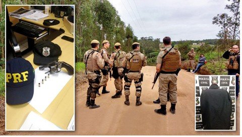 um-dos-envolvidos-e-preso-1 Um homem de cerca de 30 anos foi detido e a arma usada no crime (nos detalhes) apreendida - Foto:Folha Regional/Divulgação/Notisul