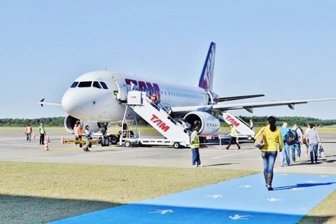 TAM mantém voos diários para São Paulo, em Jaguaruna  -  Foto:Divulgação/Notisul