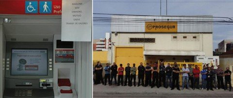Alguns bancos afixaram informativos em caixas eletrônicos sobre os transtornos causados pela greve dos funcionários de carros-fortes. Adesão reduziu. Proposta ainda é avaliada  - Fotos: Sintravasc/Notisul