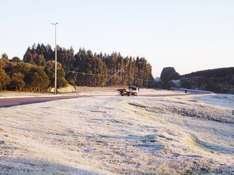 temperatura-caira-para-3oc-1 Urupema, na Serra, mais uma vez deverá registrar o recorde de temperatura negativa no país neste ano - Foto:Prefeitura de Urupema/Divulgação/Notisul
