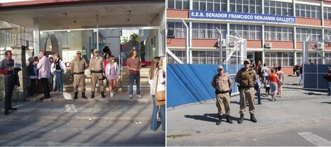 as-ocorrencias-diminuiram-1 O Colégio São José e o Galotti foram alguns dos locais em que o policiamento esteve presente durante todo o período de votação - Fotos: Mirna Graciela/Notisul