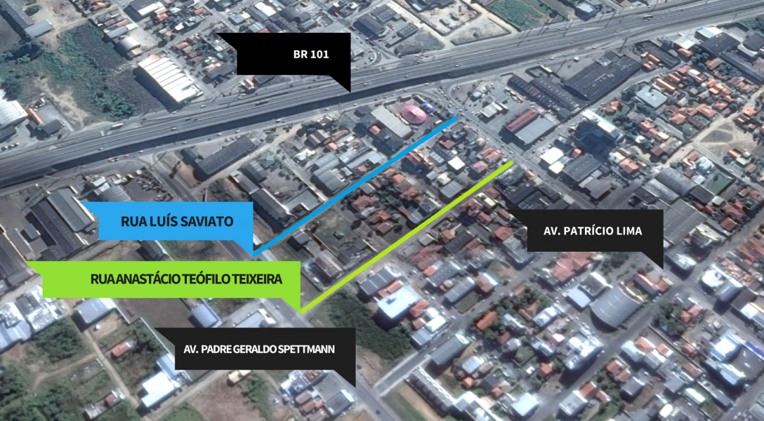 pacote-dos-acessos-vias-transversais-comecam-a-receber-melhorias-0 As duas ruas têm 300 metros e serão investidos mais de R$ 1 milhão - Foto: Divulgação/Notisul