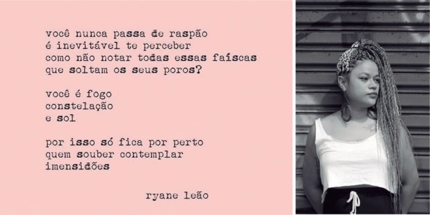 A brasileira Ryane Le&atilde;o, que criou o poema ao lado