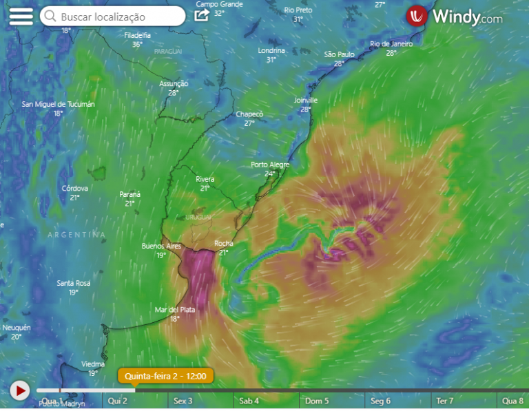 Aproximação de Ciclone extratropical na costa de SC deixa o dia chuvoso nesta quarta-feira