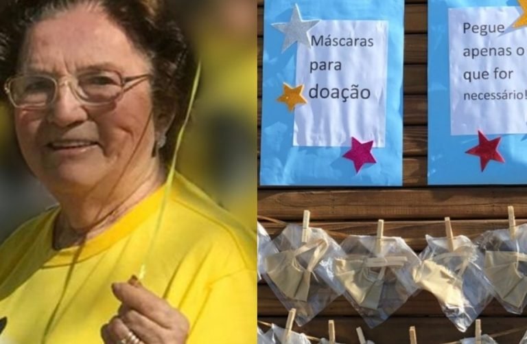 Empresária de Braço do Norte monta varal com máscaras para doação
