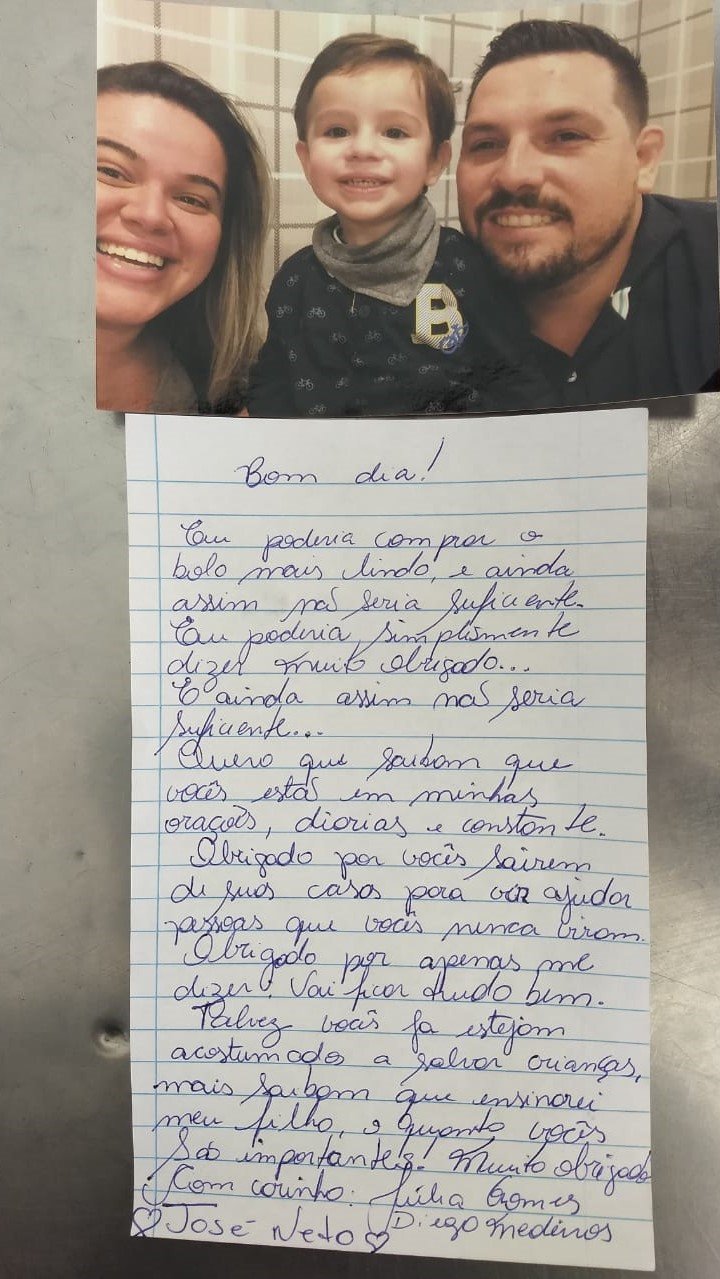 “Obrigada por apenas dizer que vai ficar tudo bem”, escreve família em carta aos Bombeiros de Tubarão “Obrigada por apenas dizer que vai ficar tudo bem”, escreve família em carta aos Bombeiros de Tubarão