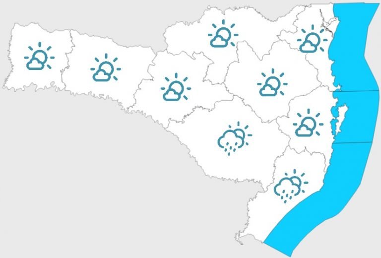 Domingo tem predomínio de sol com poucas nuvens em Santa Catarina