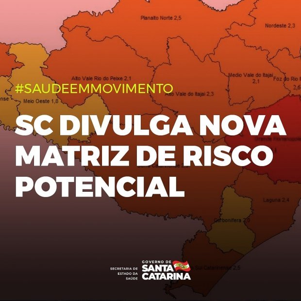 coronavirus_em_sc #Pracegover Foto: na imagem há o mapa de SC