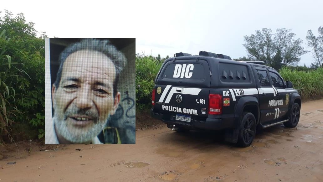 Corpo de morador de Imbituba desaparecido é encontrado próximo à praia do Gi, em Laguna #Pracegover Na foto, uma montagem de Ademir Bento e um carro da Polícia Civil