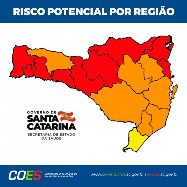 matriz_de_risco #Pracegover Foto: na imagem há o mapa de SC