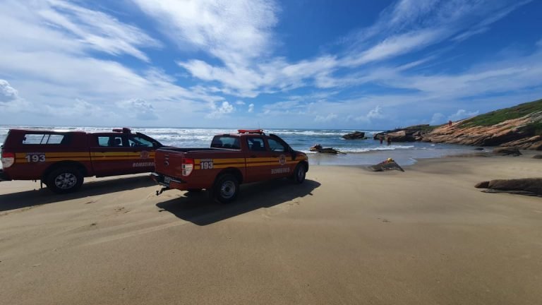 Bombeiros retomam buscas por turista desaparecido no Farol de Santa Marta, em Laguna