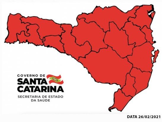 Covid-19 em SC: Matriz de Risco aponta todas as regiões em estado gravíssimo