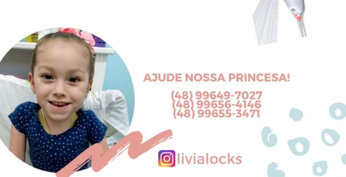 Família vende rifa para continuar a pagar tratamento da pequena Lívia Locks Família vende rifa para continuar a pagar tratamento da pequena Lívia Locks