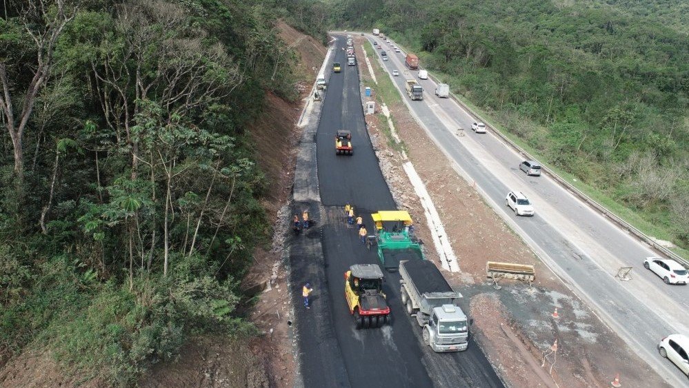 Corte no orçamento da União será debatido nesta segunda-feira (3) na Alesc (1) #Pracegover Na foto, obra de duplicação na BR 470