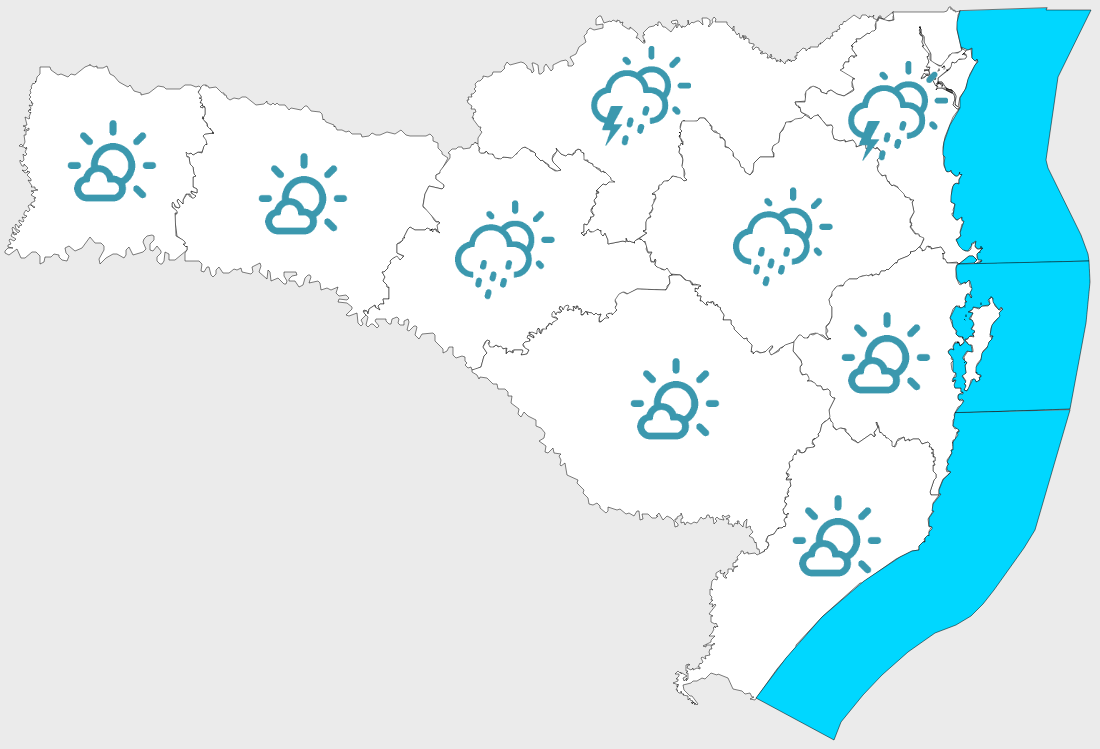 Temperaturas voltam a subir nos próximos dias em Santa Catarina