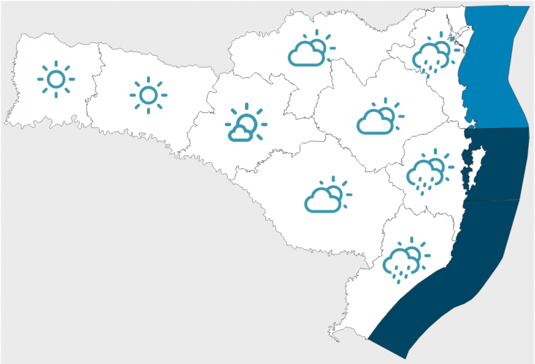 Chegada de massa de ar seco nesta quarta-feira estabiliza o tempo em SC