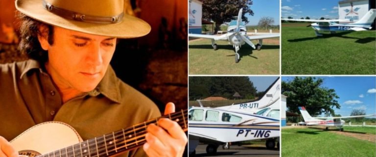 Grupo faz ‘arrastão’ em aeroporto e foge com avião do cantor Almir Sater