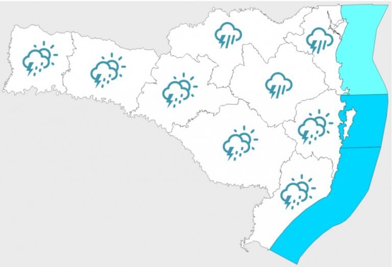 Tempo segue instável nesta quarta-feira em Santa Catarina