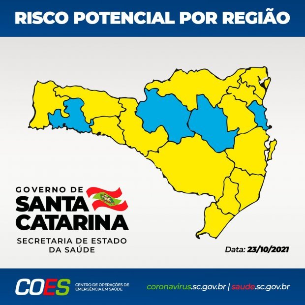 matriz_23 #Pracegover foto: na imagem há o mapa de Santa Catarina nas cores amarela e azul