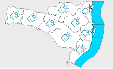 Segunda-feira terá variação de nuvens e chance de chuva isolada em parte de SC