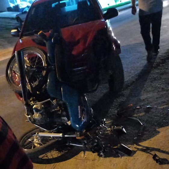 Motociclista fica ferido em acidente na SC 108, em Braço do Norte