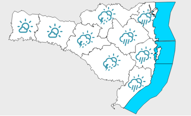 Previsão é de chuva isolada no Litoral de Santa Catarina nesta quinta-feira
