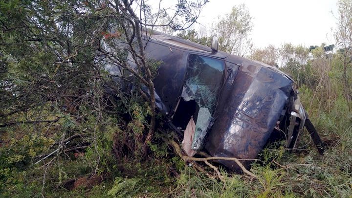 Condutor embriagado tomba picape na SC-114, em São Joaquim