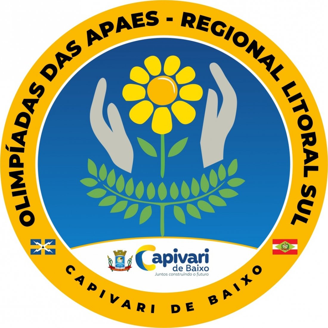 01-G #PraCegoVer Na foto, o símbolo da etapa regional das Olimpíadas da Apae