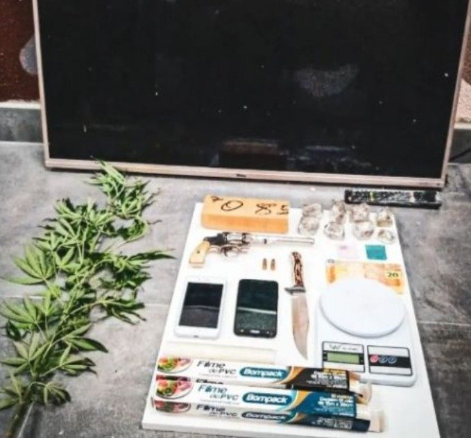 Pé de maconha, TV e itens utilizados no tráfico são apreendidos em Tubarão