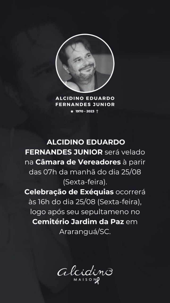 Morre Alcidino Eduardo Fernandes Junior, filho do fundador das lojas Alcidino