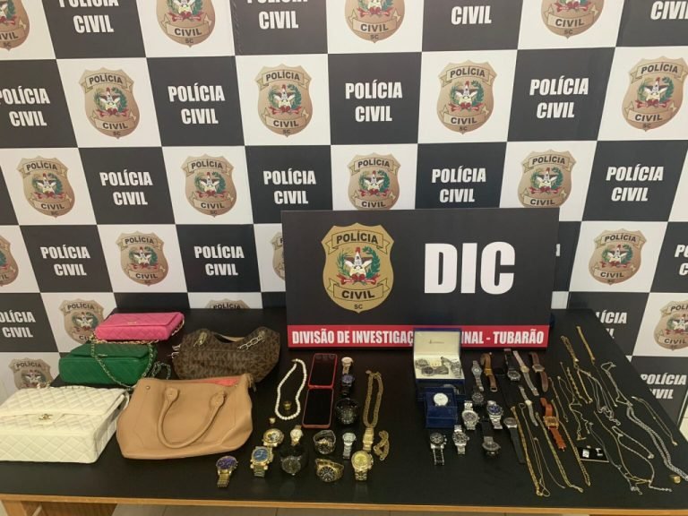Civil apreende, em Tubarão, joias e artigos de luxo em operação contra quadrilha de furtos