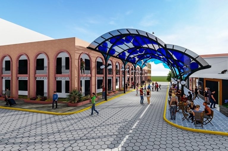 Assinatura da ordem de serviço para construção da Rua Coberta, em Gravatal