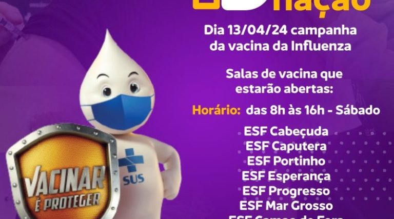 Vacinação contra influenza em Laguna: Postos abertos no Dia D