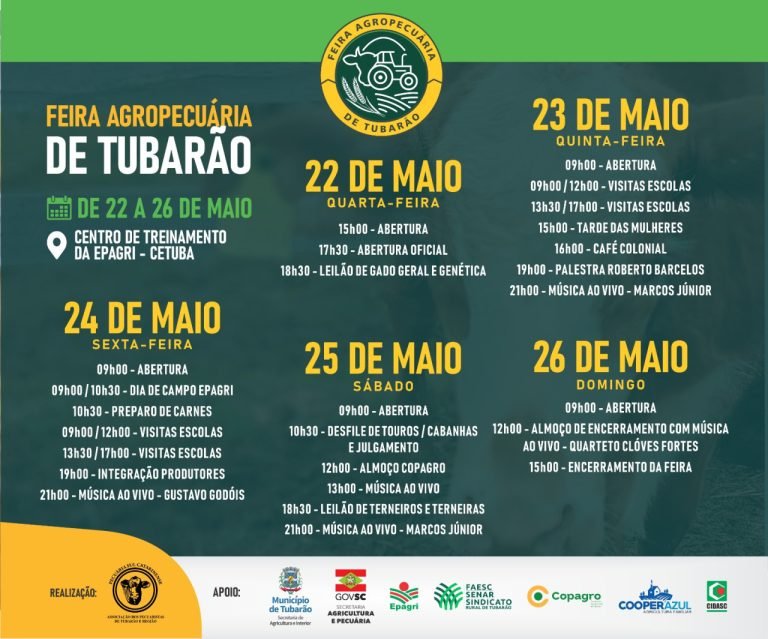 6ª edição da Feira Agropecuária de Tubarão inicia com leilão de gado geral e genética