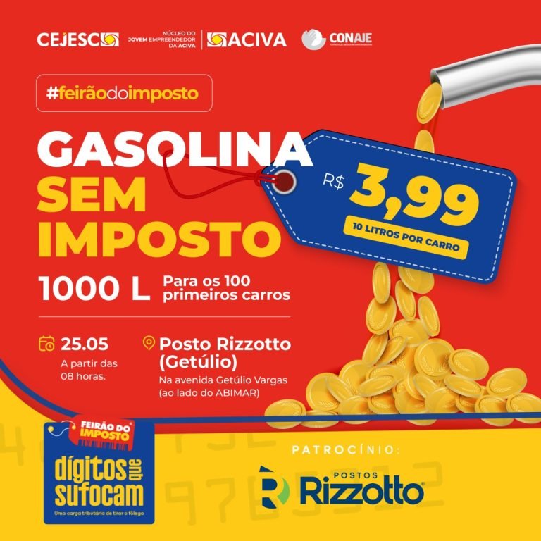Feirão do Imposto oferece gasolina a R$3,99 em Araranguá
